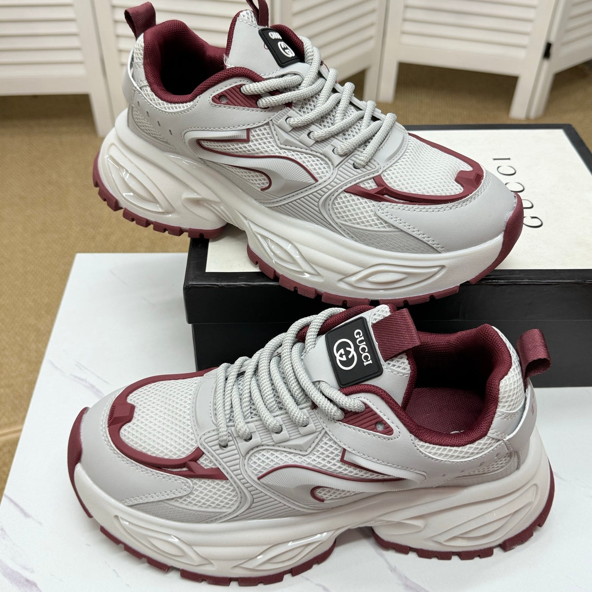 Gucci Men's Casual Sneakers | White & Black