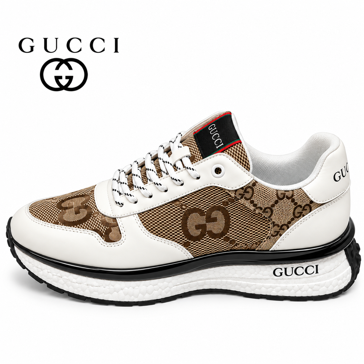 Gucci Men's Casual Sneakers | White, Blue & Black