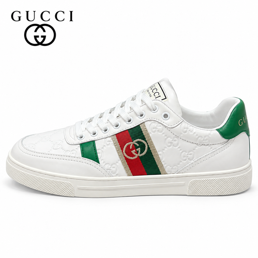 Gucci Men's Casual Sneakers | White, Gray & Black