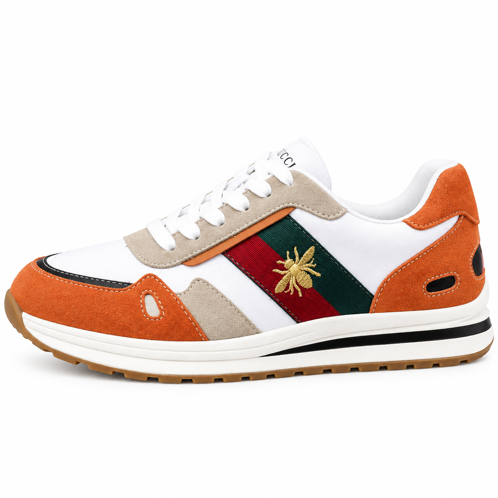 Gucci Men's Casual Athletic Sneakers | Orange & Brown