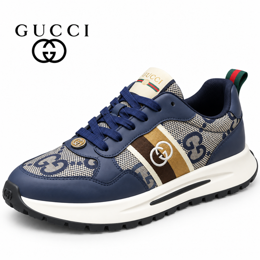 Gucci Men's Casual Sneakers | Navy, White & Gray