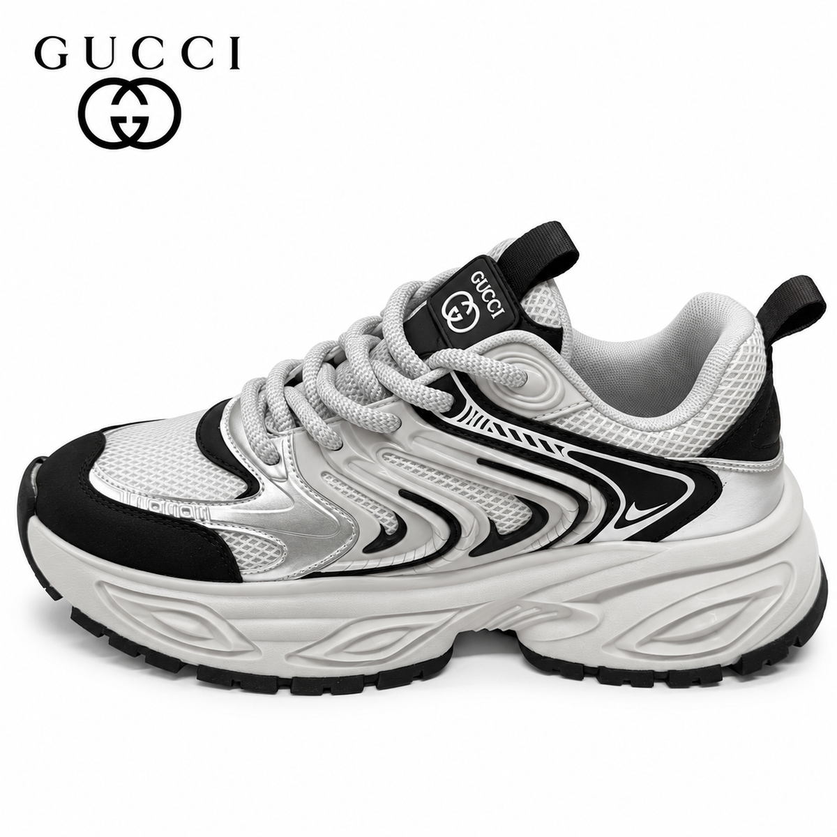 Gucci Men's Casual Sneakers | Gray & Beige