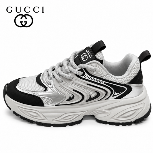Gucci Men's Casual Sneakers | Gray & Beige
