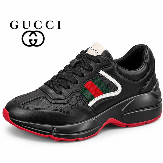 Gucci Men's Casual Athletic Sneakers | Black & White