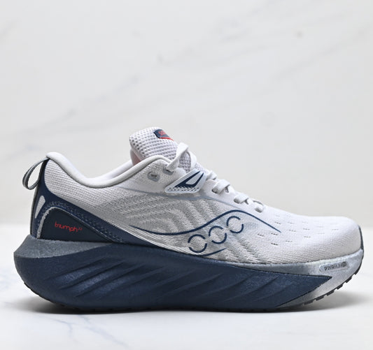 Saucony Triumph 22 Gray-Navy Ultralight Running Sneaker
