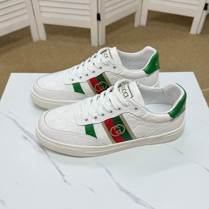 Gucci Men's Casual Sneakers | White, Gray & Black