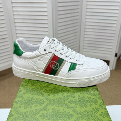 Gucci Men's Casual Sneakers | White, Gray & Black