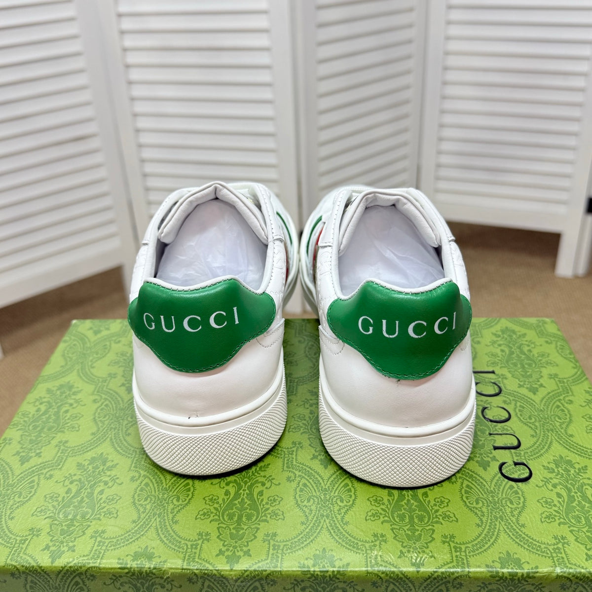 Gucci Men's Casual Sneakers | White, Gray & Black