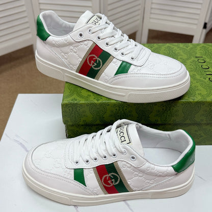 Gucci Men's Casual Sneakers | White, Gray & Black