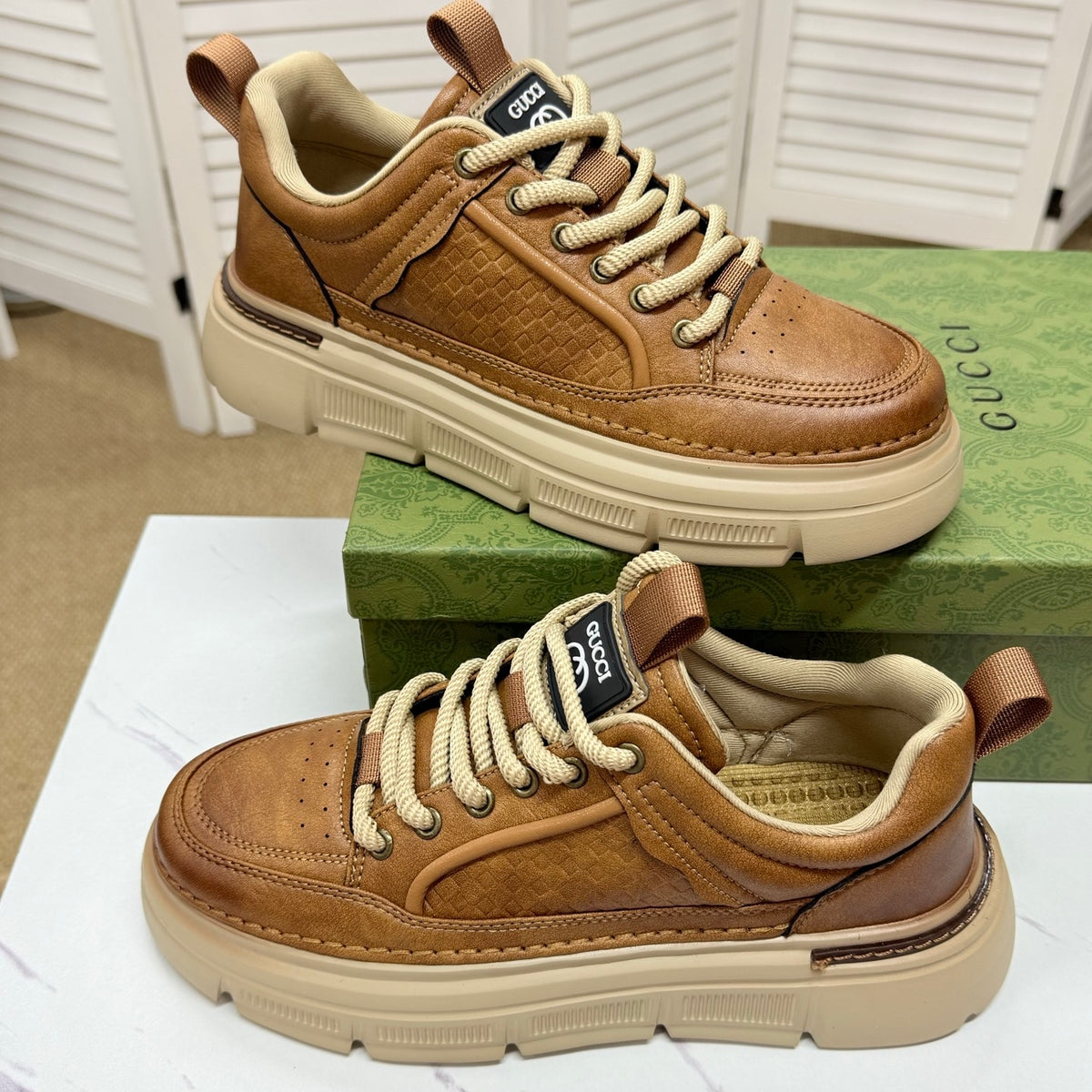 Gucci Men's Casual Sneakers | Brown & Black
