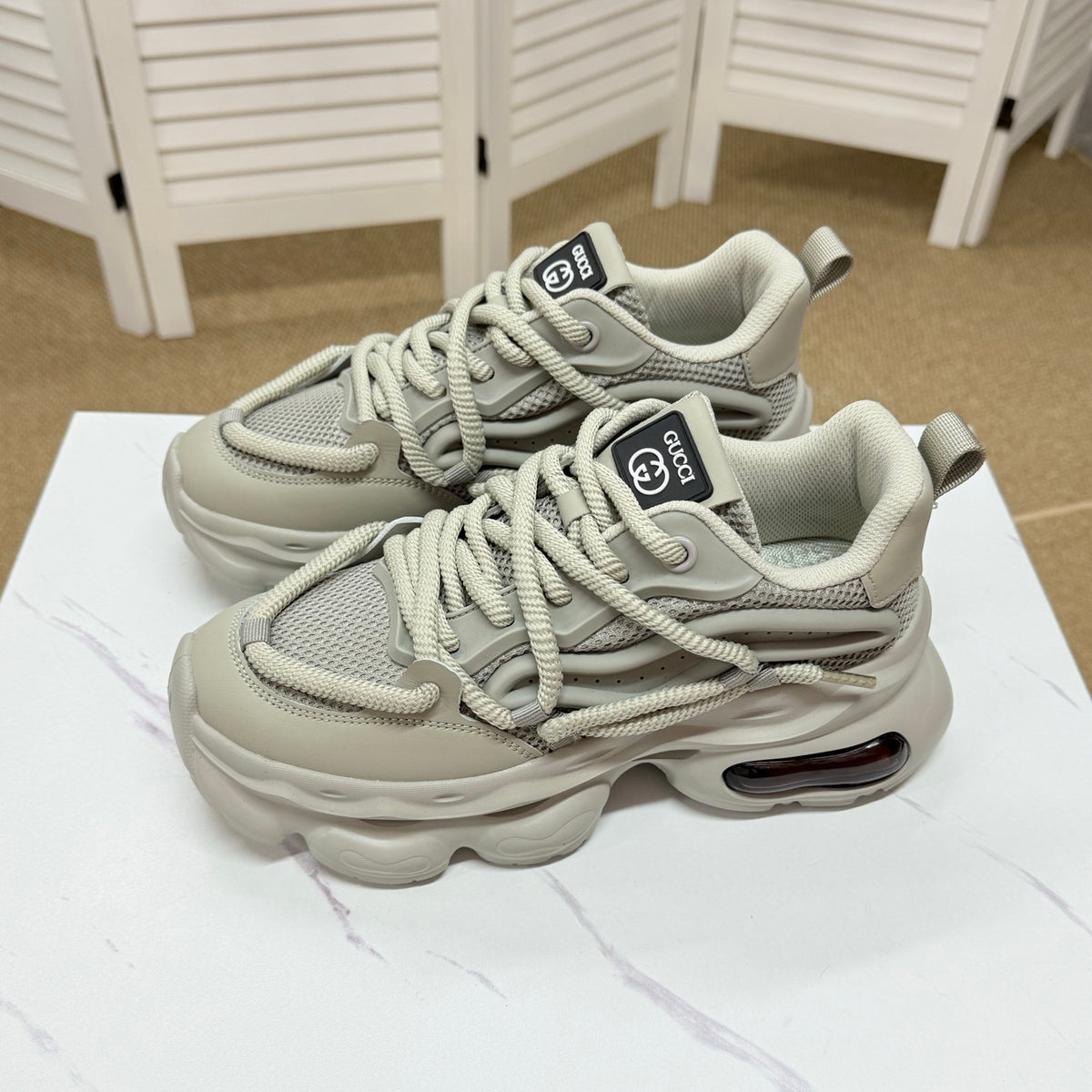 Gucci Men's Casual Sneakers in Brown, Gray & Black