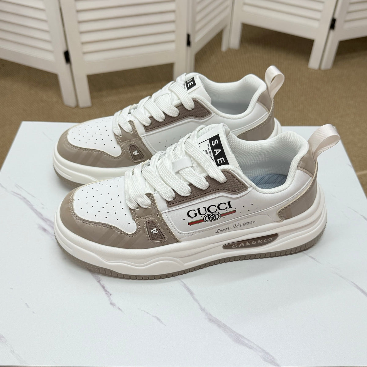 Gucci Men's Casual Sneakers | Brown & Beige
