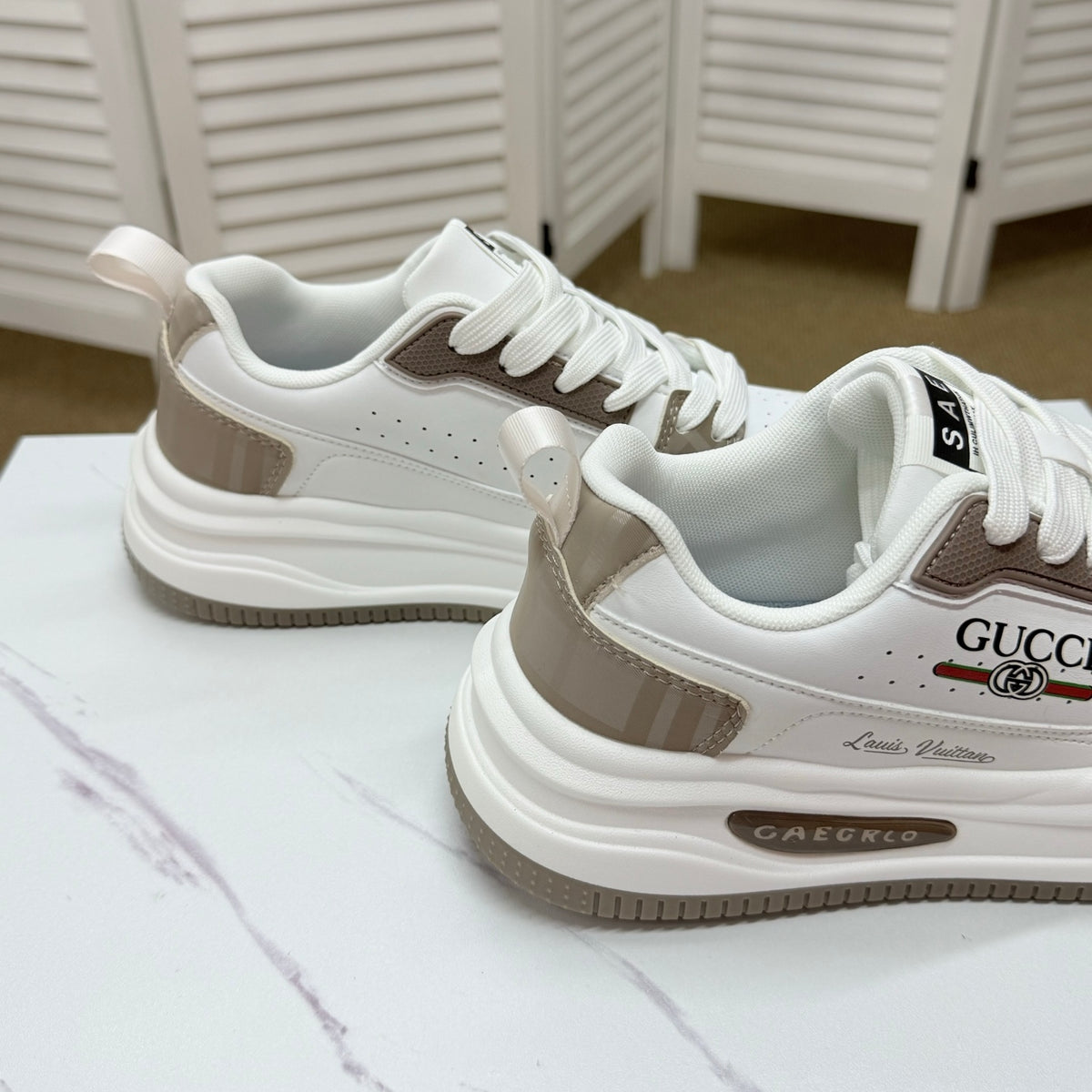 Gucci Men's Casual Sneakers | Brown & Beige