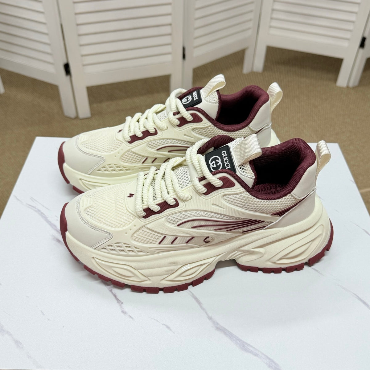Gucci Men's Casual Sneakers | Beige, Black & Khaki