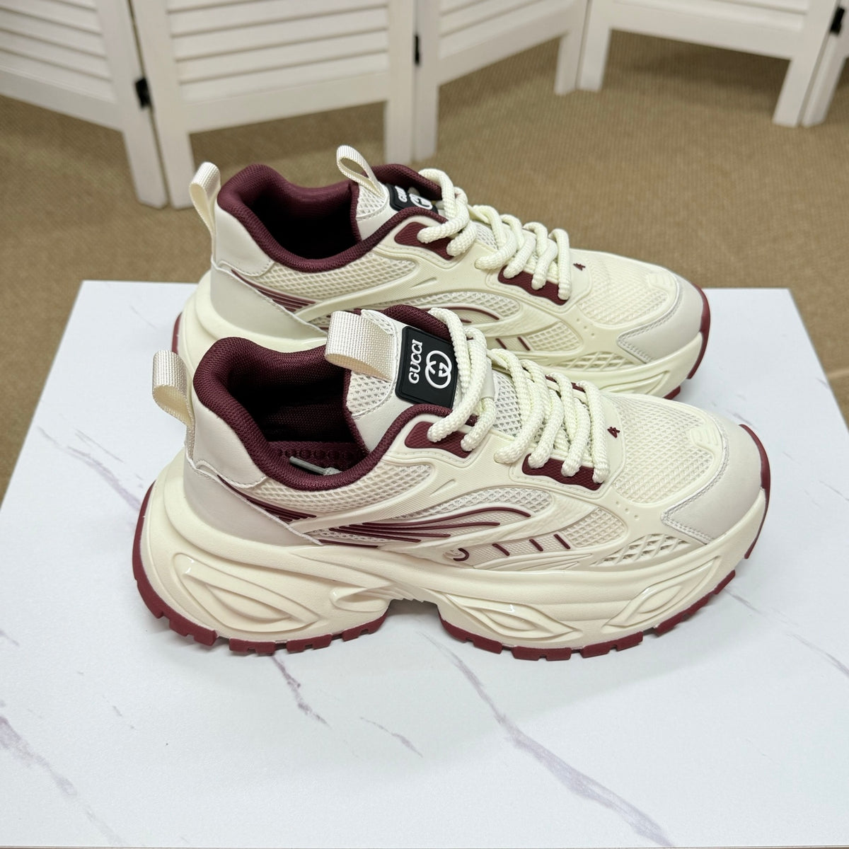Gucci Men's Casual Sneakers | Beige, Black & Khaki
