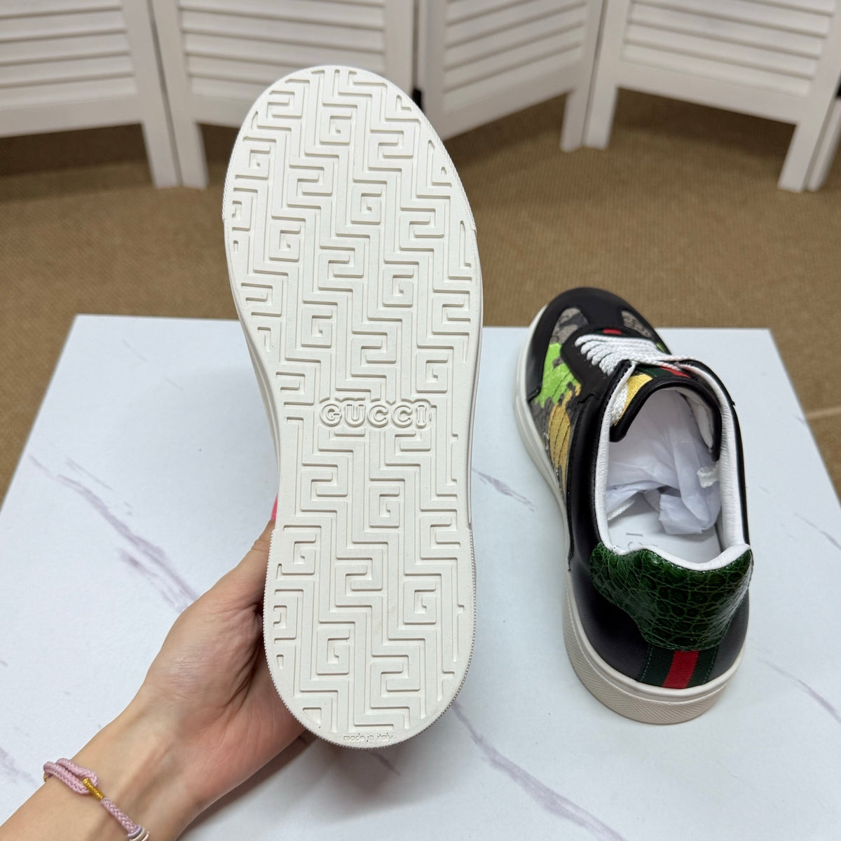 Gucci Men's Casual Sneakers in Black & White