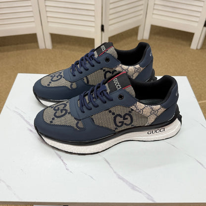 Gucci Men's Casual Sneakers | White, Blue & Black