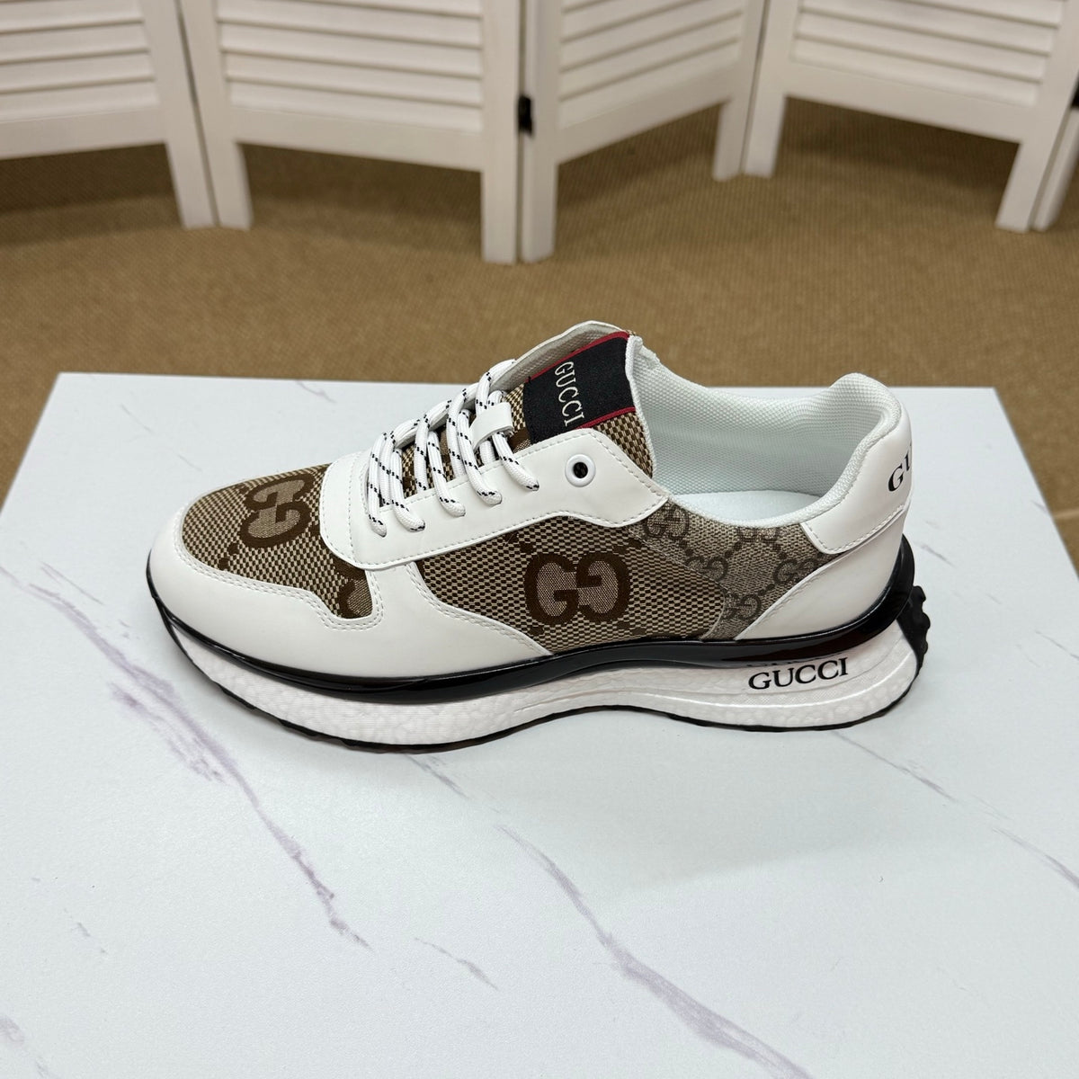 Gucci Men's Casual Sneakers | White, Blue & Black
