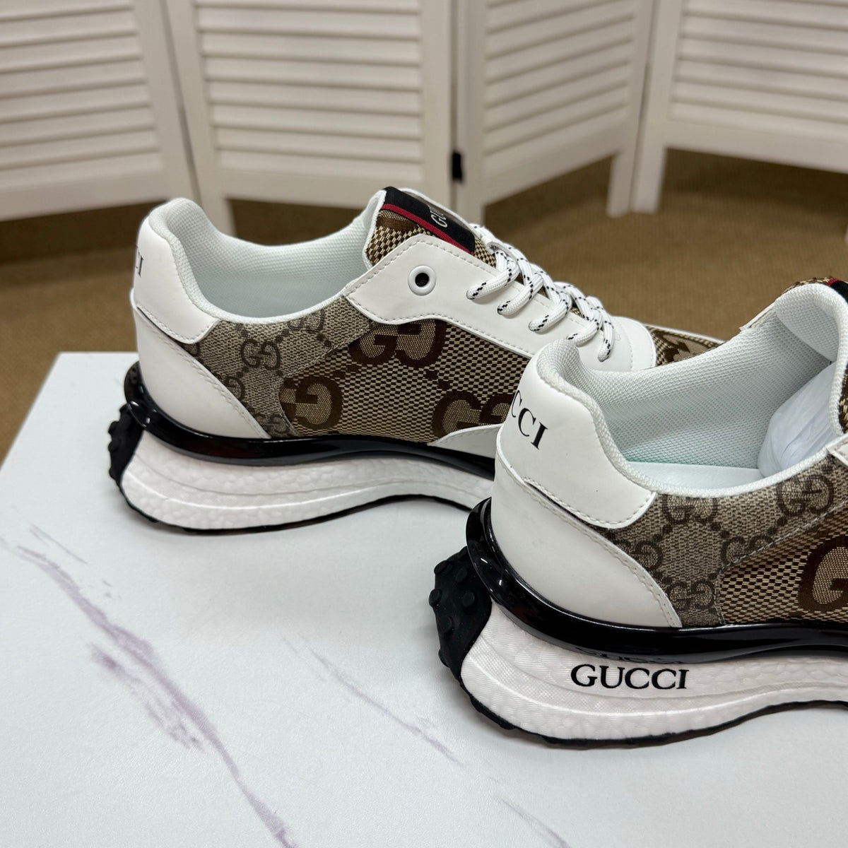 Gucci Men's Casual Sneakers | White, Blue & Black