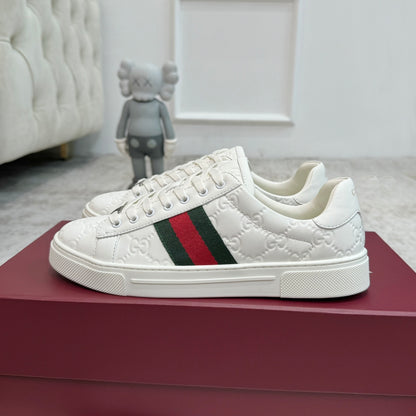 Gucci Men's Casual Sneakers | White, Red & Black