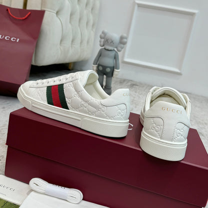 Gucci Men's Casual Sneakers | White, Red & Black