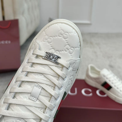 Gucci Men's Casual Sneakers | White, Red & Black
