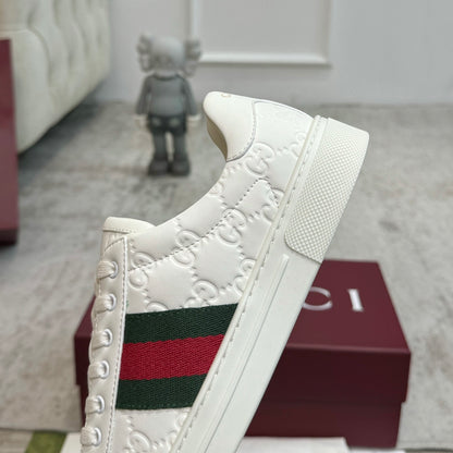 Gucci Men's Casual Sneakers | White, Red & Black