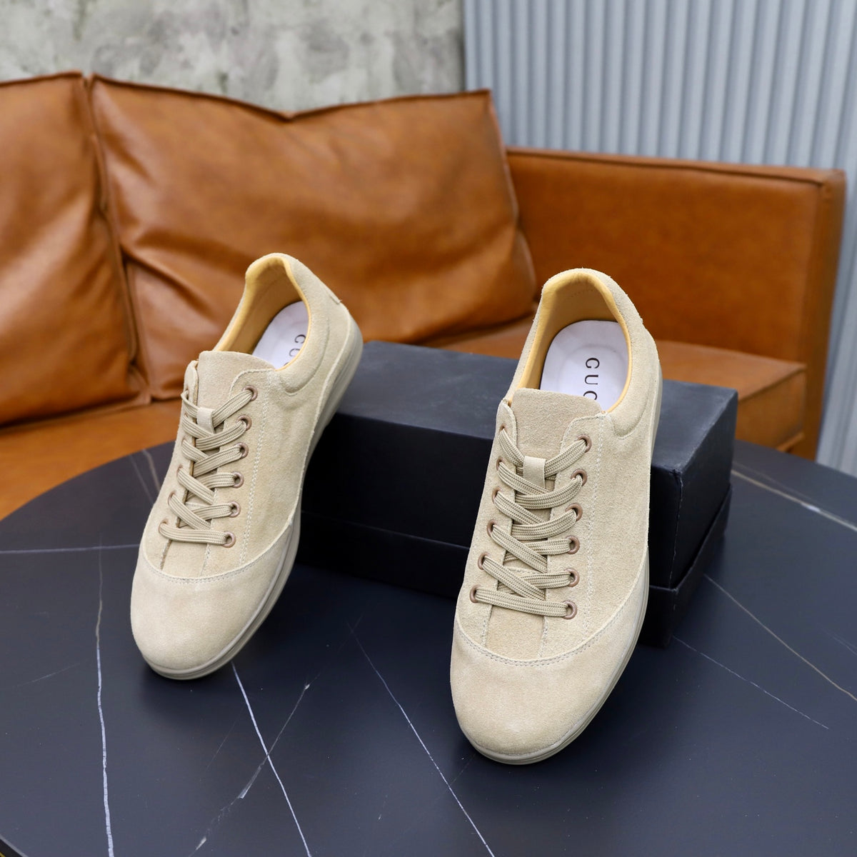 Gucci Men's Casual Sneakers | Beige, Brown & Black