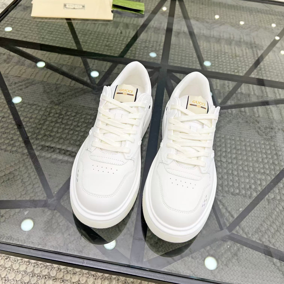 Gucci Men's Casual Sneakers | White, Black & Gray