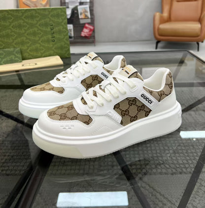 Gucci Men's Casual Sneakers | Brown, White, Black & Blue