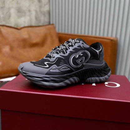 Gucci Men's Casual Sneakers | White, Green & Black