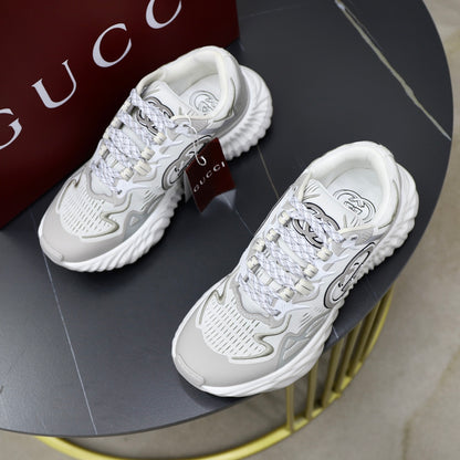 Gucci Men's Casual Sneakers | White, Green & Black
