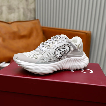 Gucci Men's Casual Sneakers | White, Green & Black
