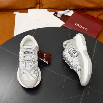 Gucci Men's Casual Sneakers | White, Green & Black