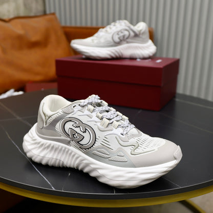 Gucci Men's Casual Sneakers | White, Green & Black