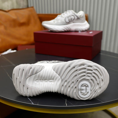 Gucci Men's Casual Sneakers | White, Green & Black