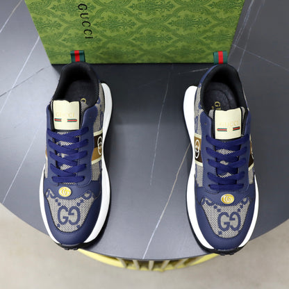 Gucci Men's Casual Sneakers | Navy, White & Gray