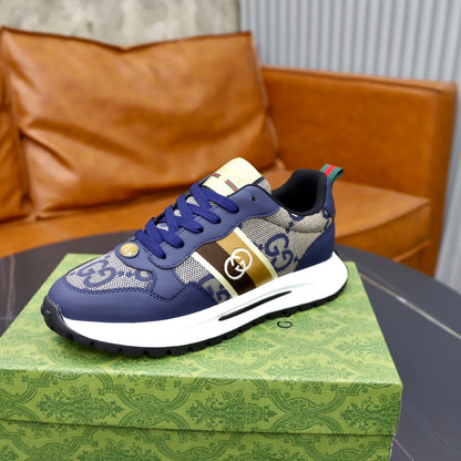 Gucci Men's Casual Sneakers | Navy, White & Gray