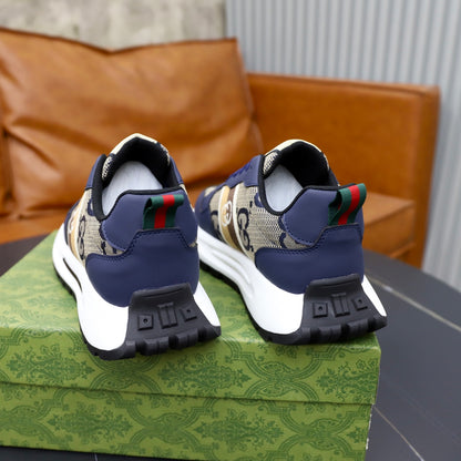 Gucci Men's Casual Sneakers | Navy, White & Gray