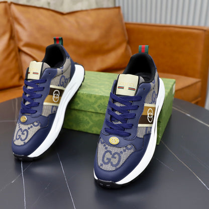 Gucci Men's Casual Sneakers | Navy, White & Gray