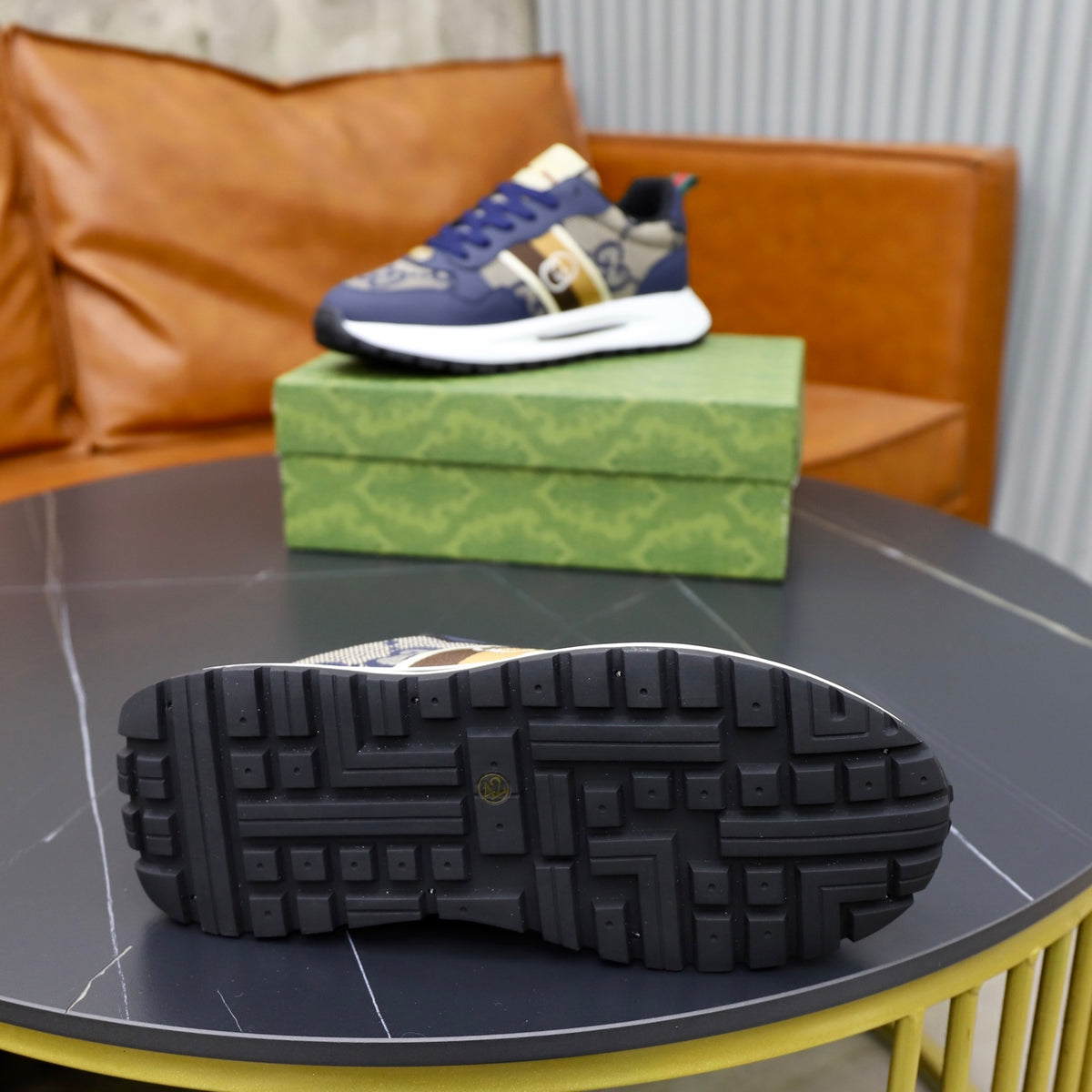 Gucci Men's Casual Sneakers | Navy, White & Gray