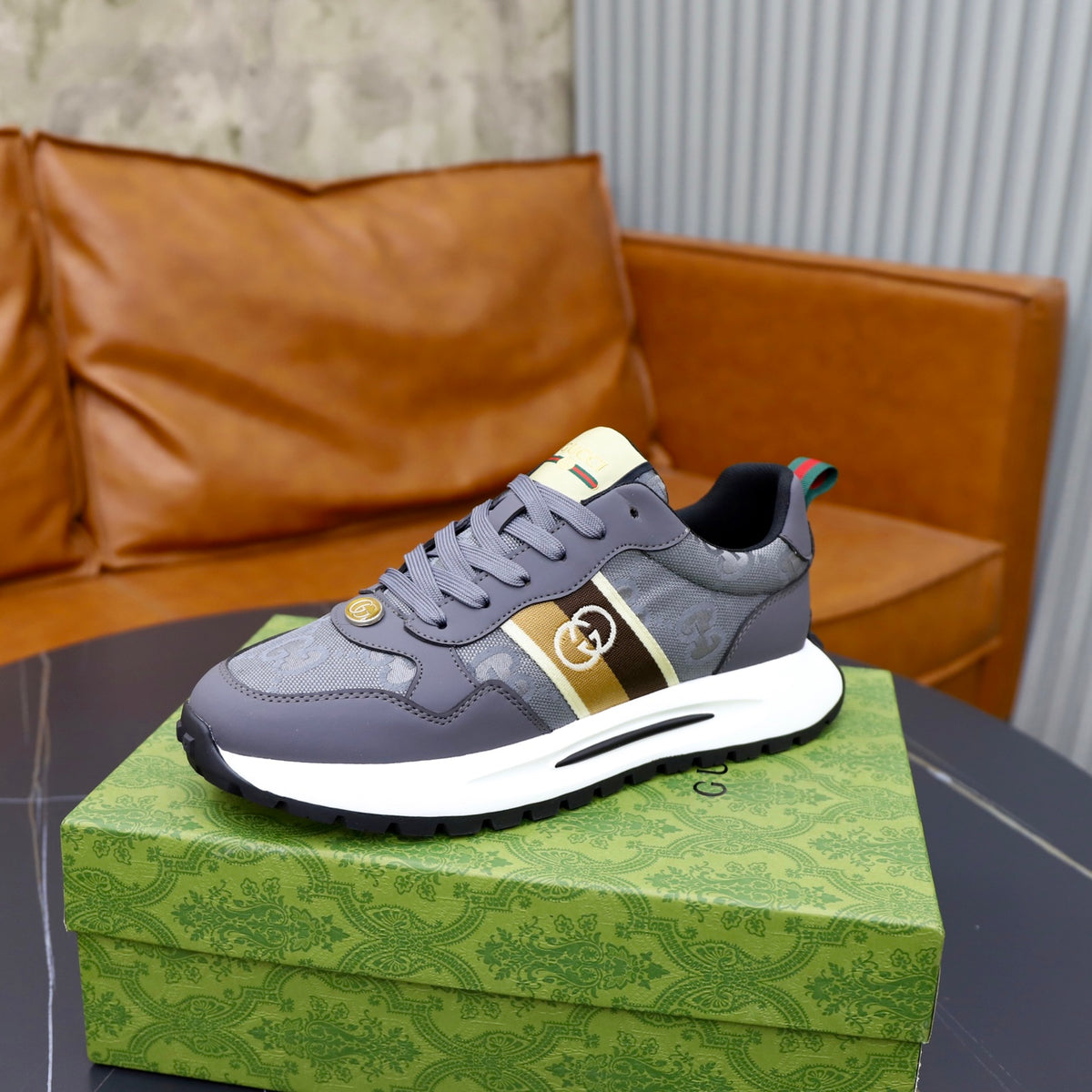 Gucci Men's Casual Sneakers | Navy, White & Gray