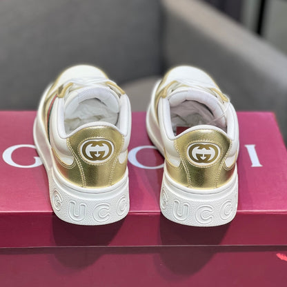 Gucci Unisex Casual Sneakers | Gold, Silver & Black