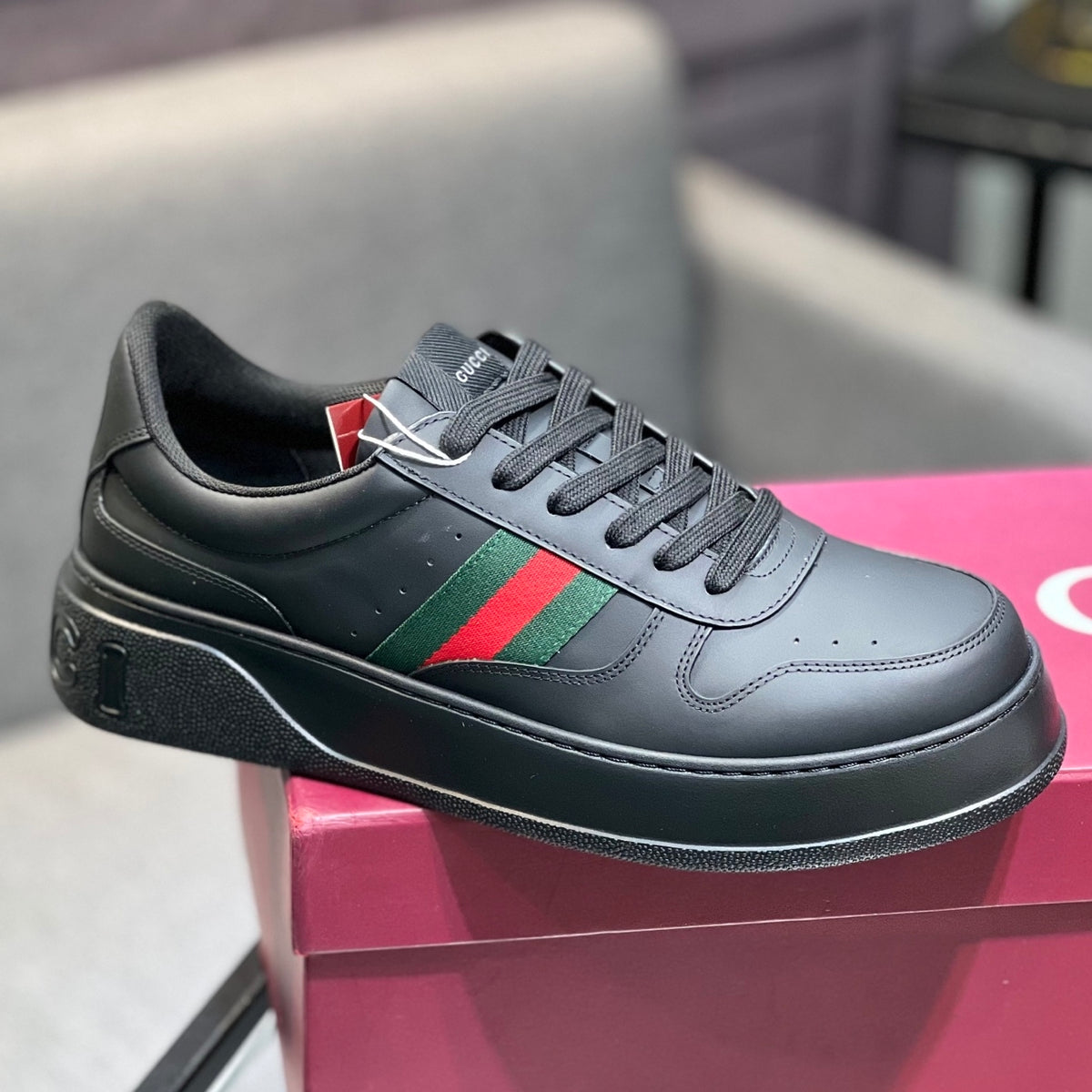 Gucci Unisex Casual Sneakers | Gold, Silver & Black