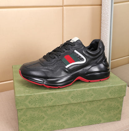 Gucci Men's Casual Athletic Sneakers | Black & White