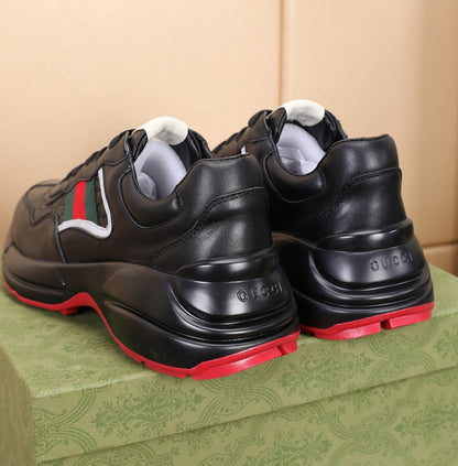Gucci Men's Casual Athletic Sneakers | Black & White
