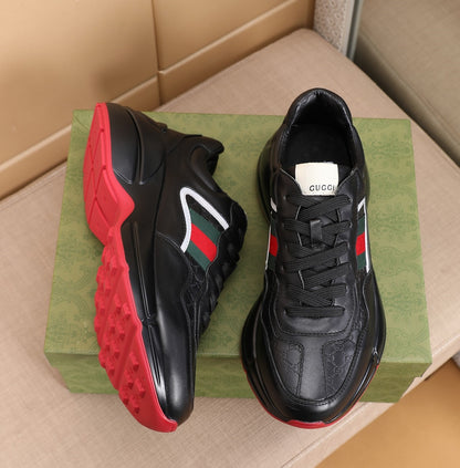 Gucci Men's Casual Athletic Sneakers | Black & White