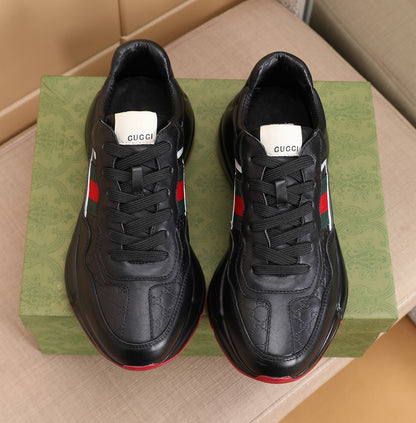 Gucci Men's Casual Athletic Sneakers | Black & White