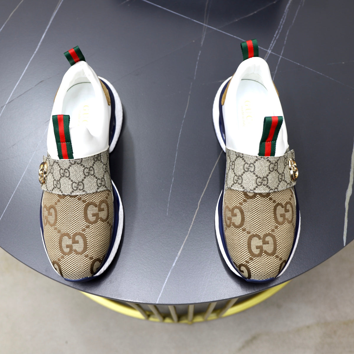 Gucci Men's Casual Athletic Sneakers | Brown, Navy & Black