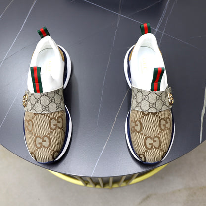 Gucci Men's Casual Athletic Sneakers | Brown, Navy & Black